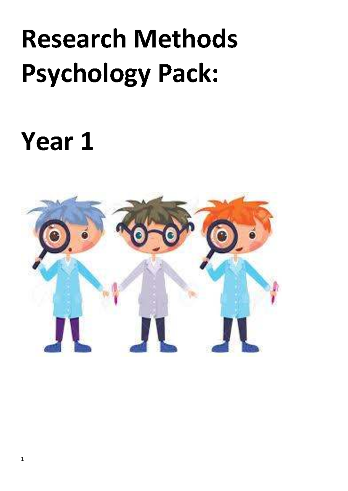 Research Methods in Psychology: Year 1 Revision Pack - Studocu