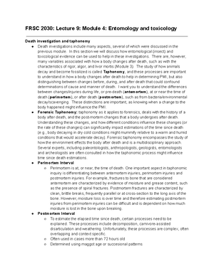 FRSC 2030 Lecture 11 Module 6 (Prt 1) - FRSC 2030: Lecture 11: Module 6 ...