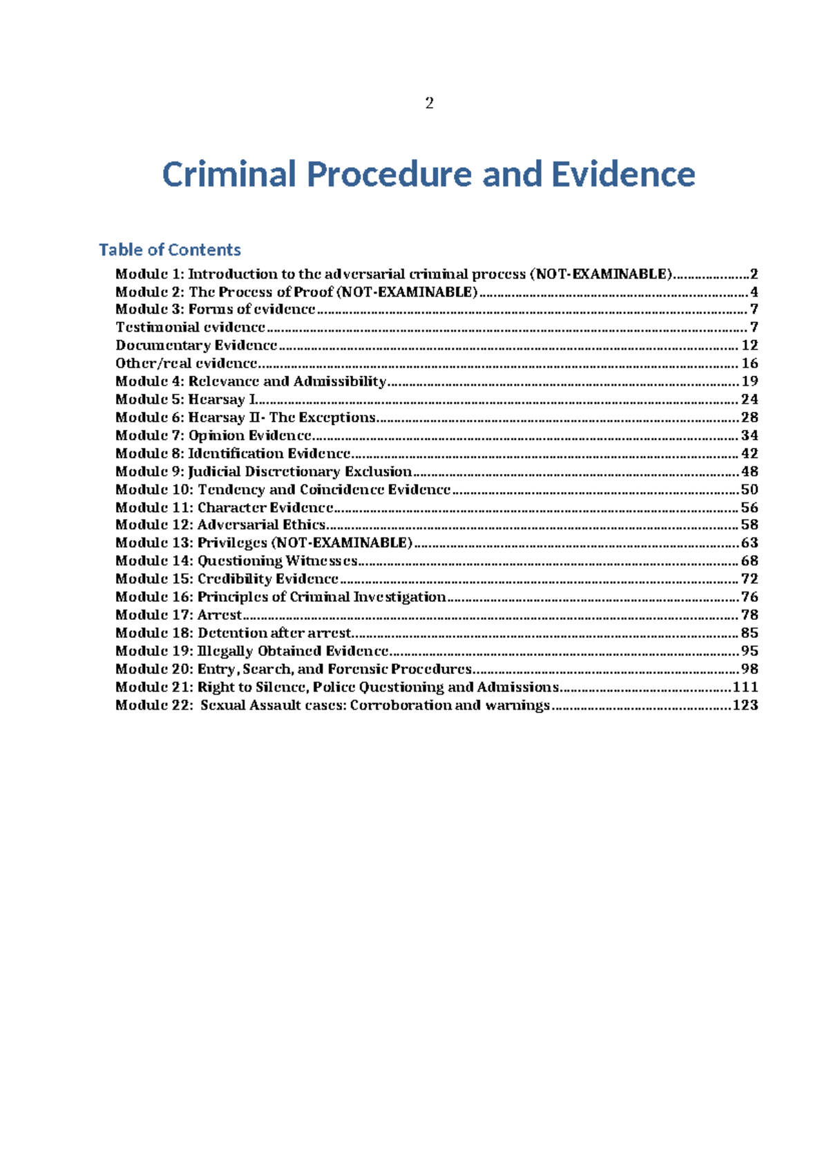 CPE 2 Criminal Procedure & Evidence Final Exam Notes Overview - Studocu
