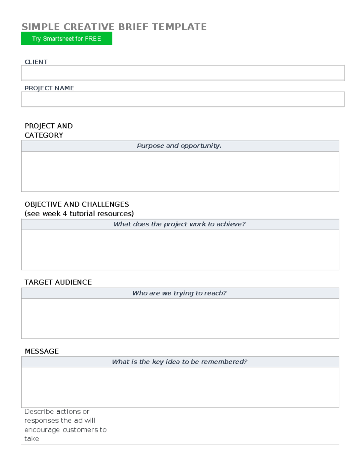 Activity one Worksheet - mktg1003 - SIMPLE CREATIVE BRIEF TEMPLATE ...