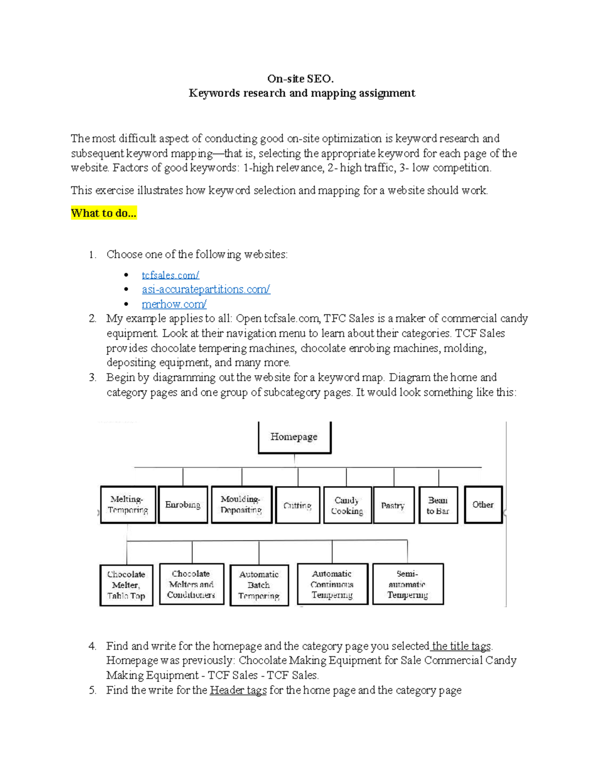 SEO Keyword Research & Mapping Assignment Demonstration - Studocu
