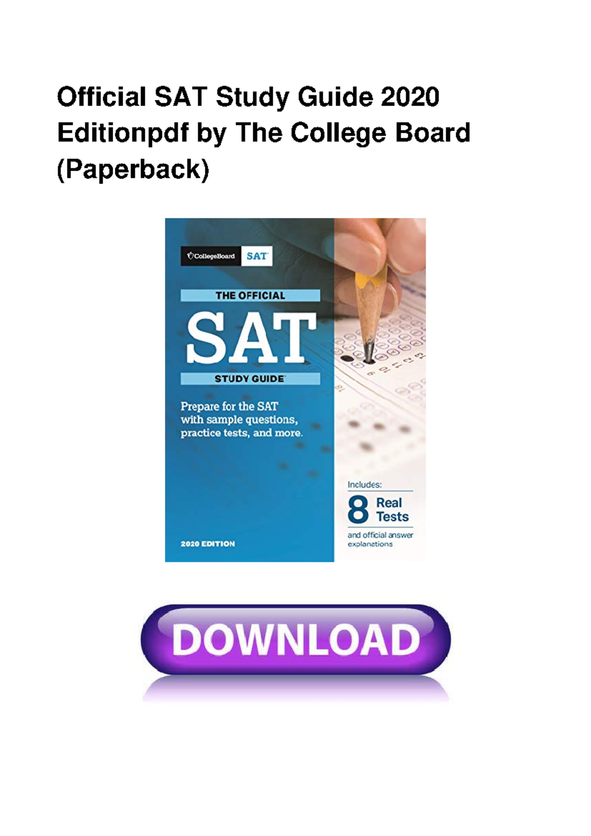 Official SAT Study Guide 2020 Edition - The College Board PDF - Studocu
