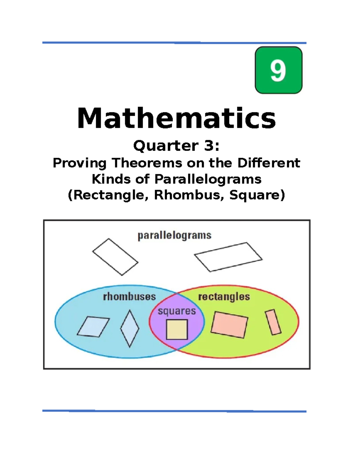 Math BSEd II Q3 Lesson: Proving Theorems on Parallelograms - Studocu