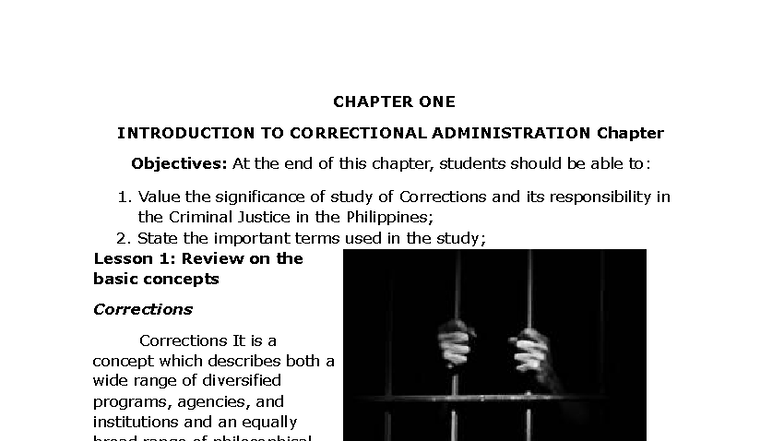 CA3-TCMP-1 - Chapter 1: Introduction to Correctional Administration ...