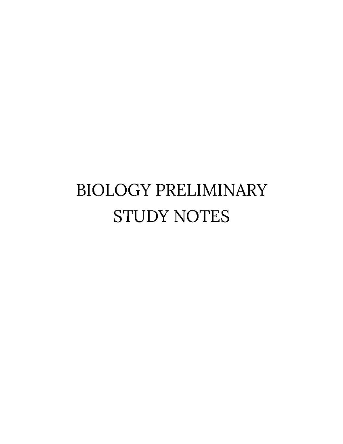 Y11 Biology Preliminary Study Notes - Studocu