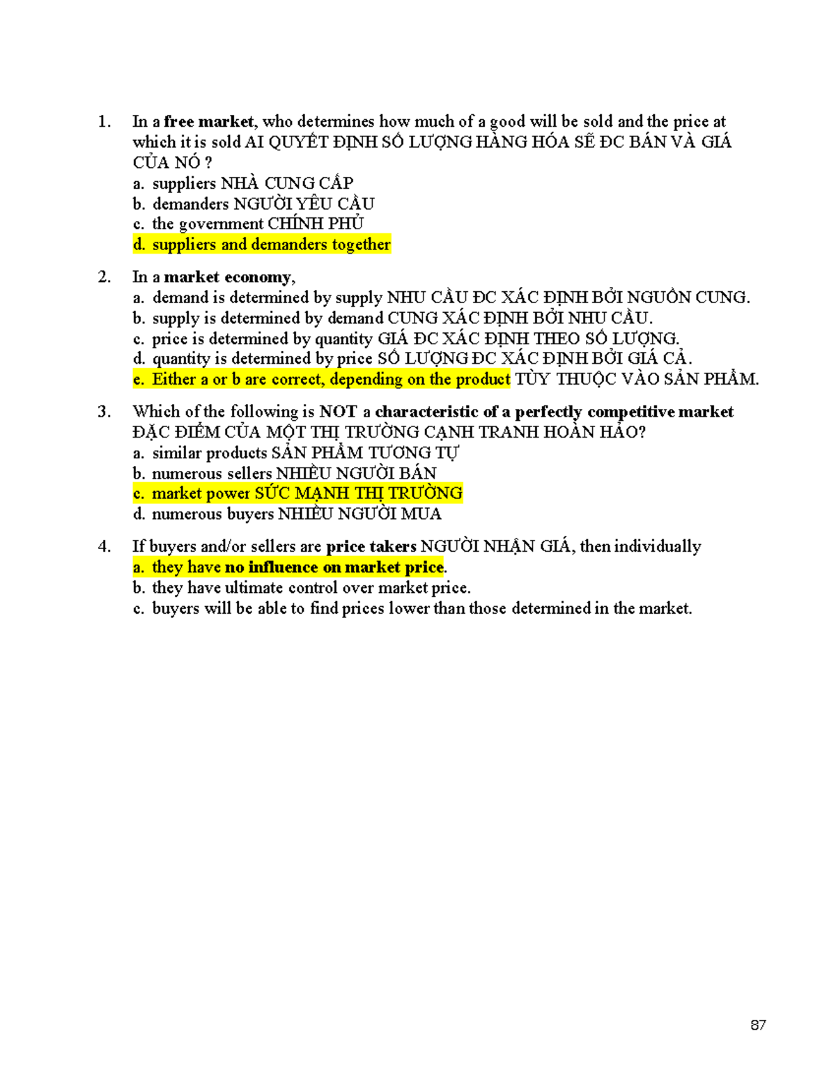 Test Chapter 4: Market Forces of Supply and Demand Analysis - Studocu