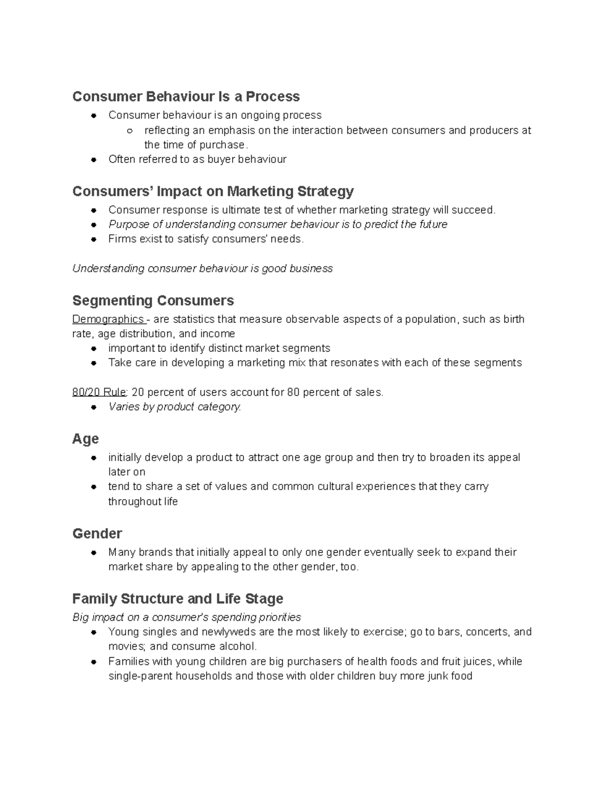 Chapter 1 - Consumer Behavior Insights and Marketing Strategies - Studocu