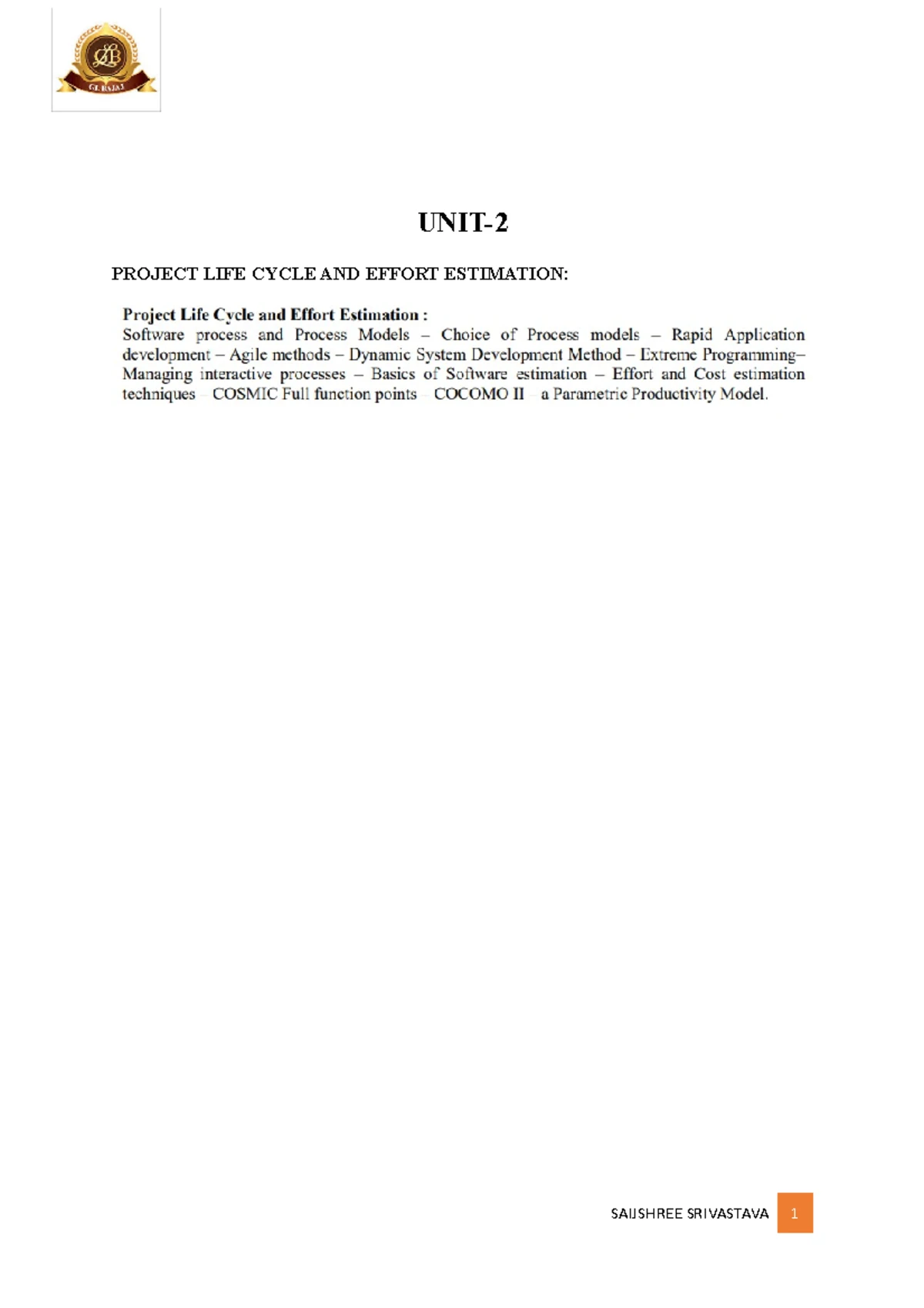 SPM UNIT-4 - UNIT- 4 Project Management and Control Framework of ...