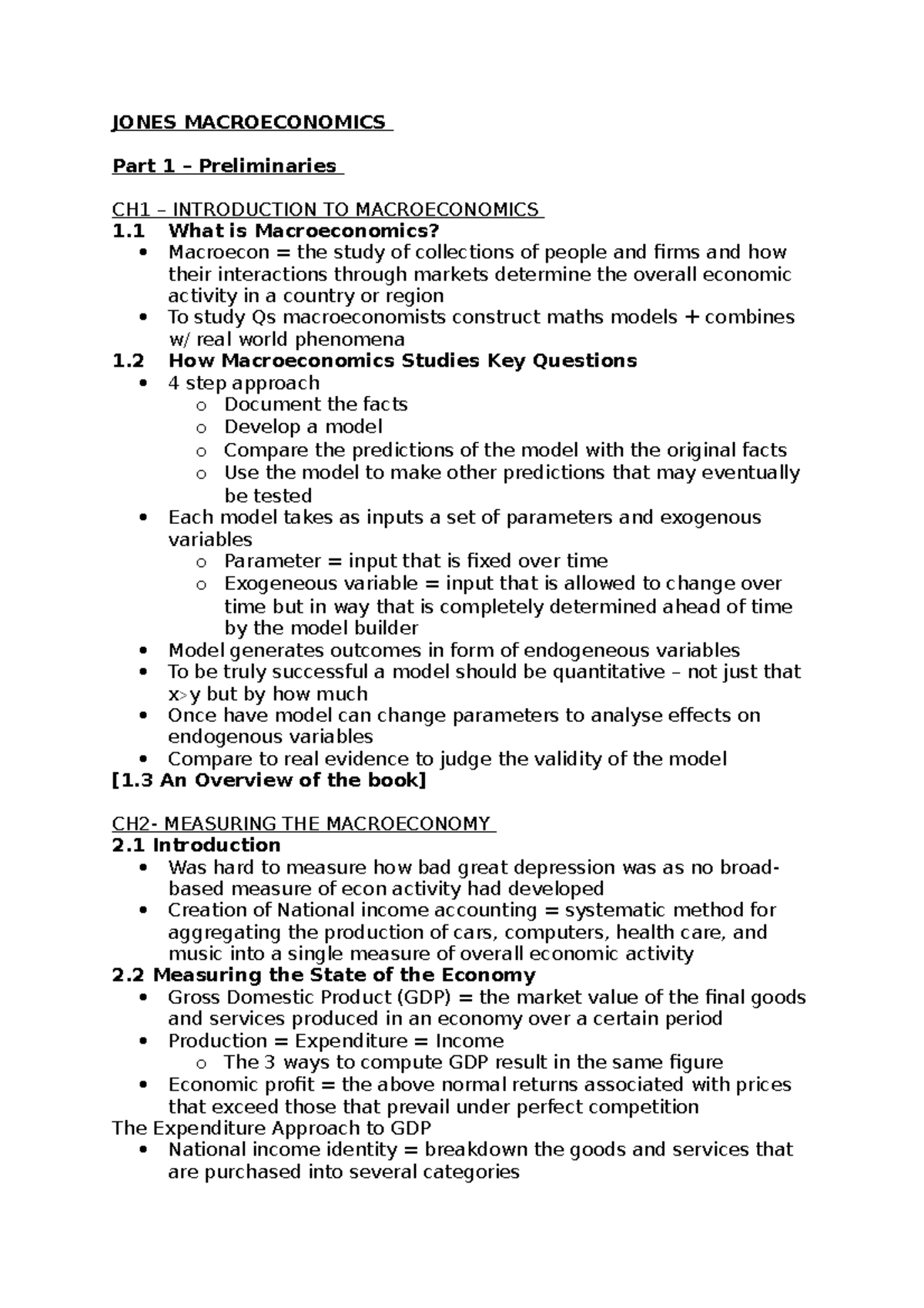 Jones Macroeconomics Study Guide: Key Concepts & Models Explained - Studocu