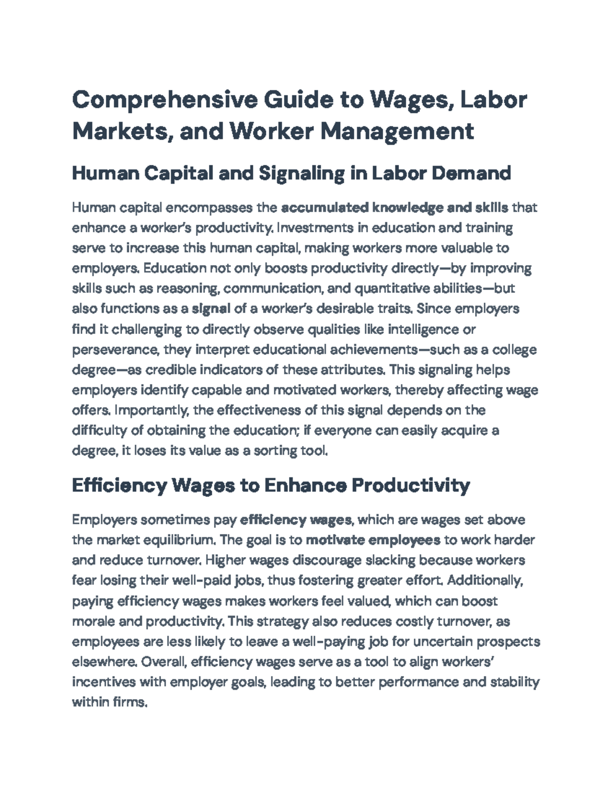 Comprehensive Insights on Labor Economics: Wage Determination ...