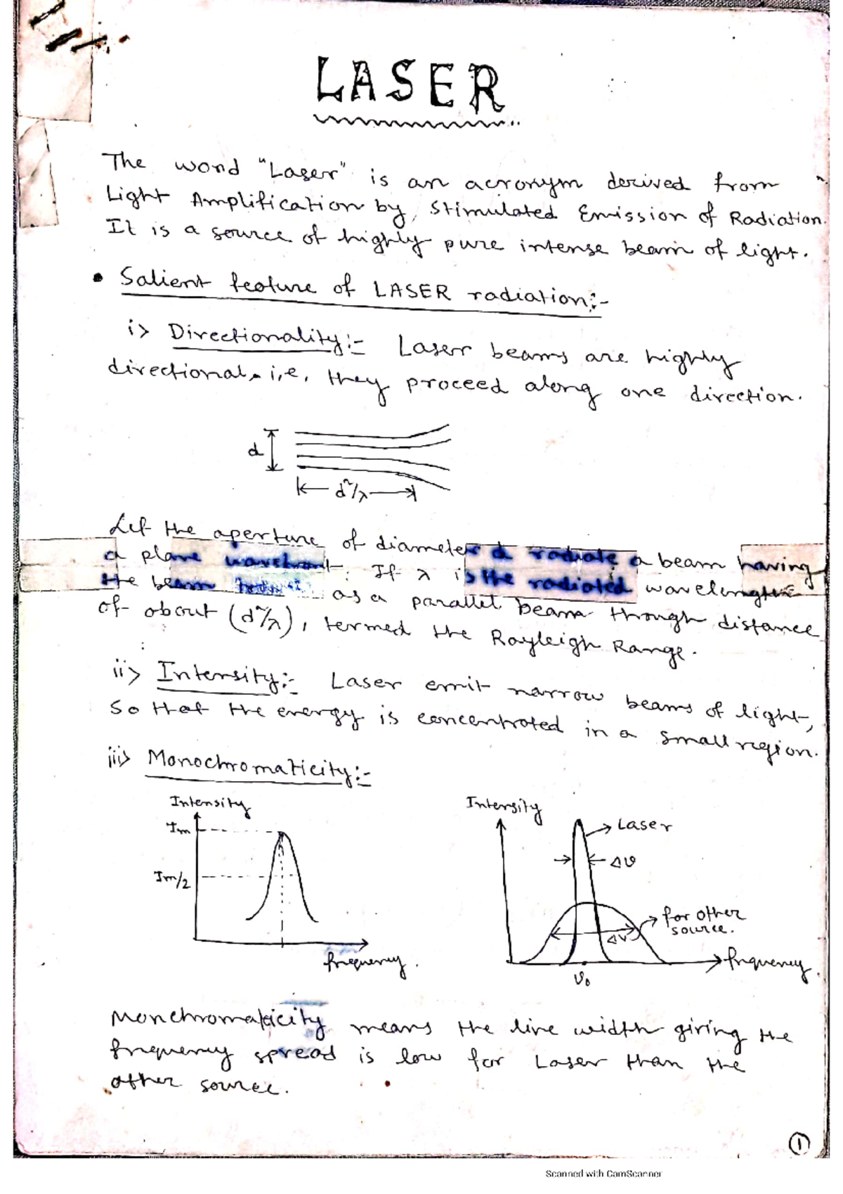 OFC 2 - Comprehensive Notes on LASER Principles and Mechanisms - Studocu