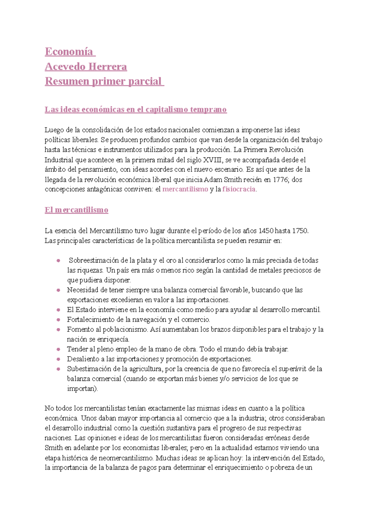Resumen Economía - CBC - UBA 2019 - Primer Parcial: Conceptos Clave - Document Preview