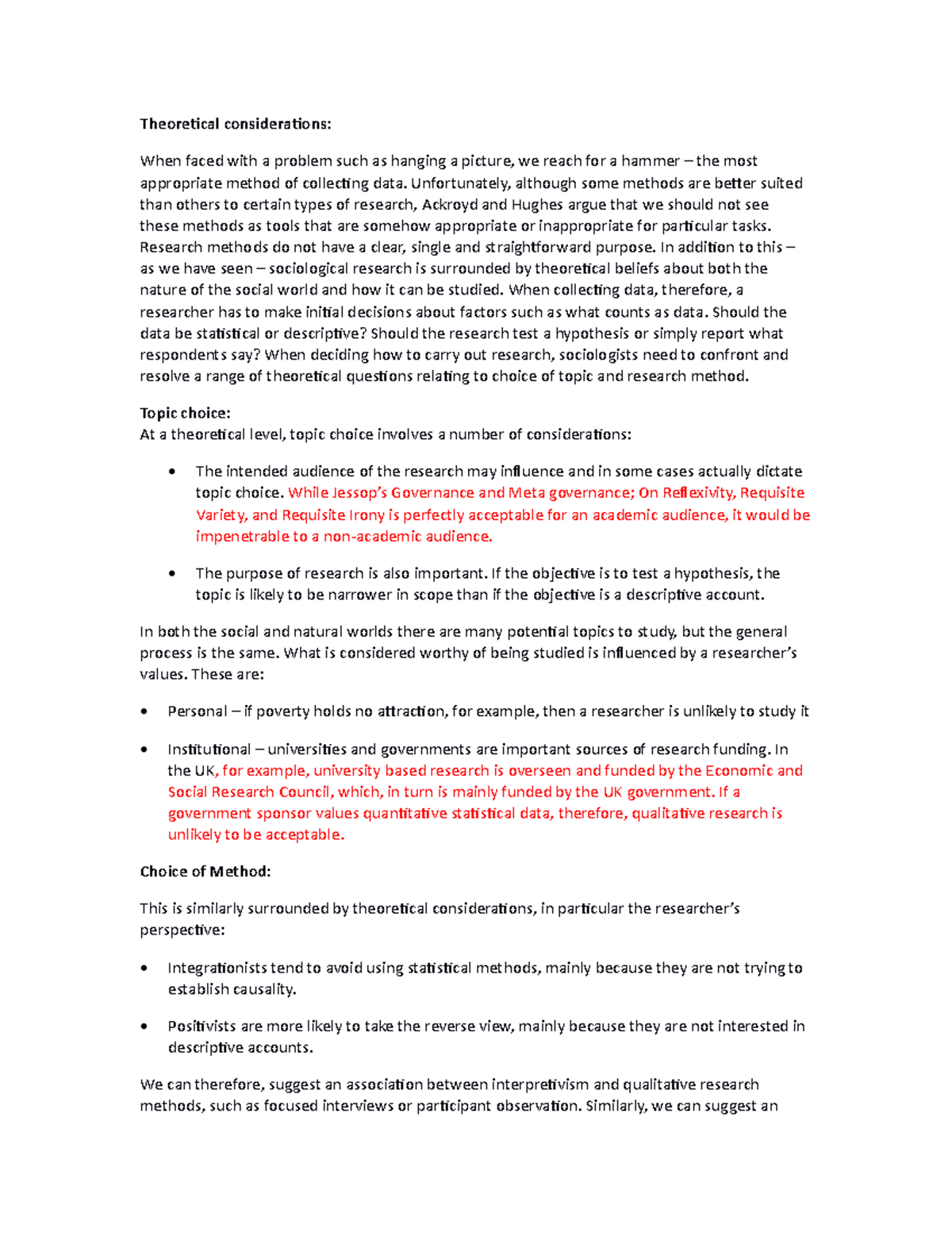 Research Considerations in Sociology: Theoretical and Practical Aspects ...