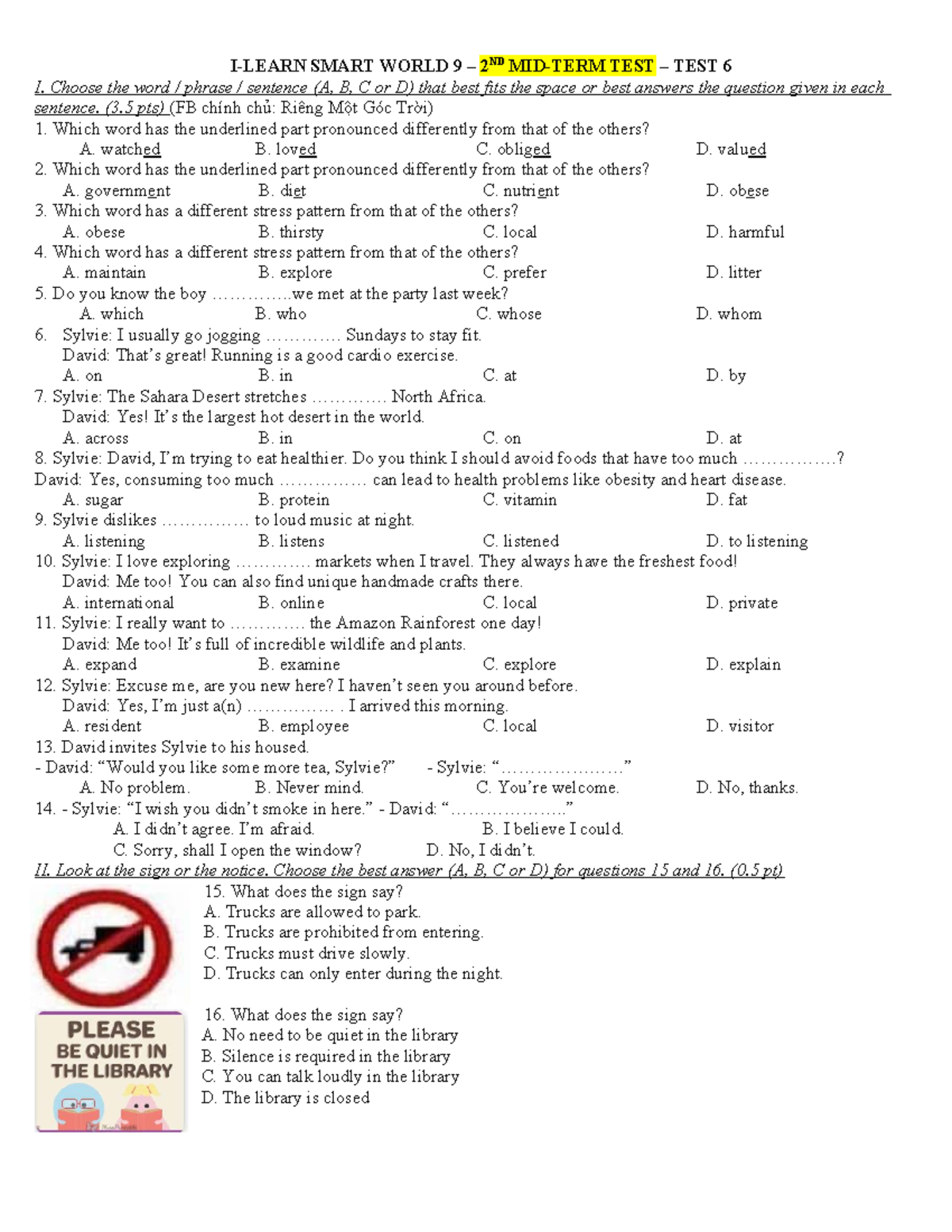 GK2 - Midterm 6,7 - Vocabulary and Comprehension Exercises - Studocu