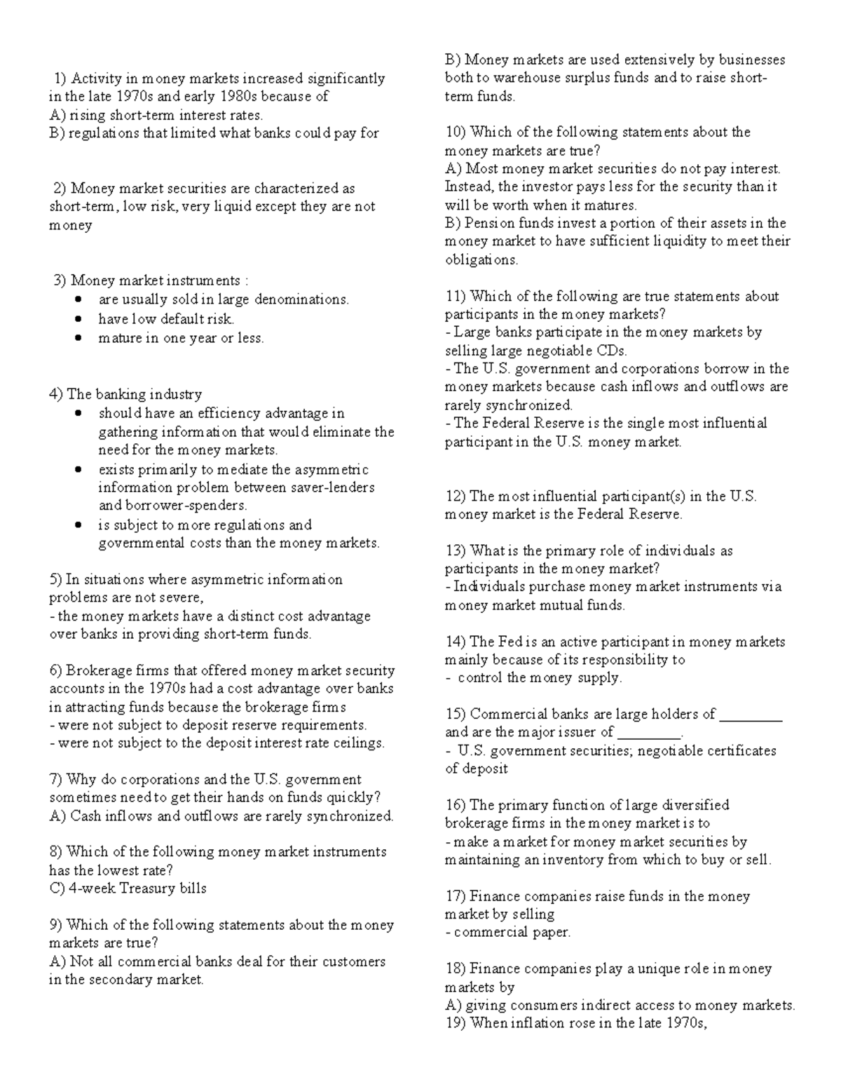 Chapter 11.4: Money Market Instruments Overview and Key Concepts - Studocu