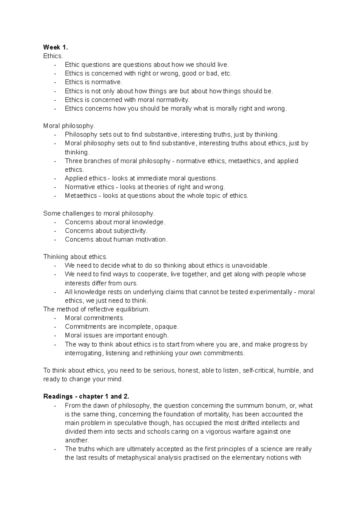 Philosophy 101 - Comprehensive Notes on Ethics and Moral Philosophy ...