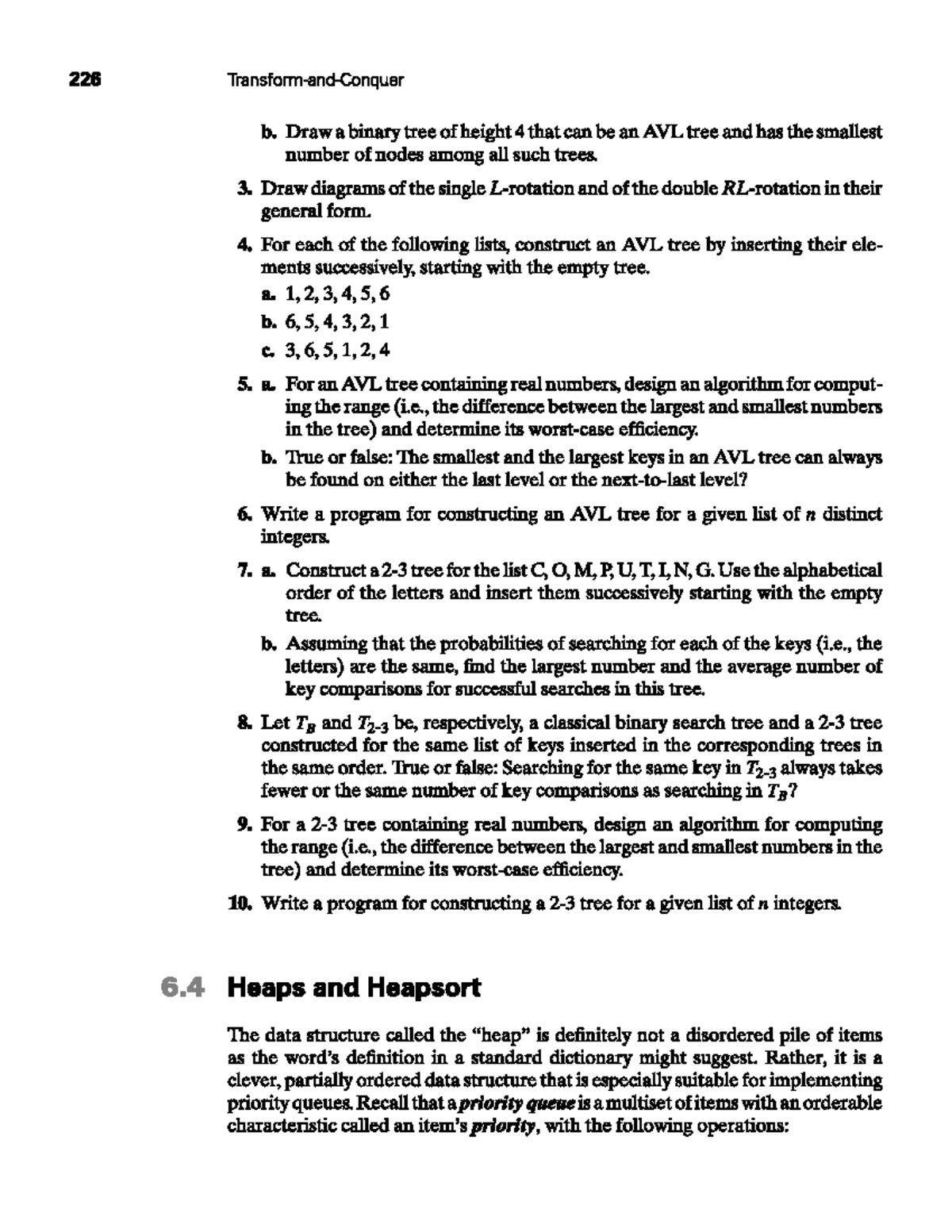 AVL Trees and Heaps: Algorithms, Construction, and Efficiency (CS 226 ...