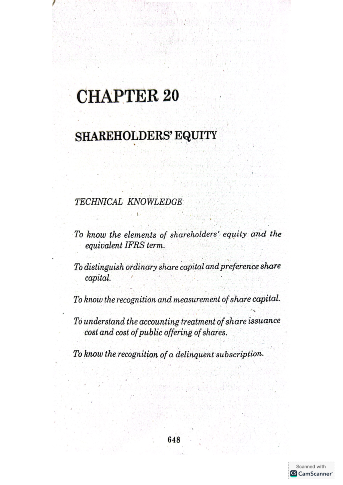102 - Intermediate Accounting 2 - Chapter 20: Understanding Equity and ...