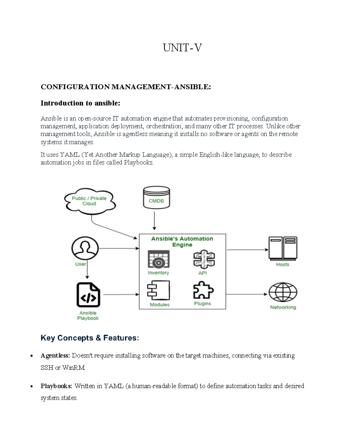 R25 MTech CSE: DevOps Unit 5 - Ansible Configuration Overview - Studocu