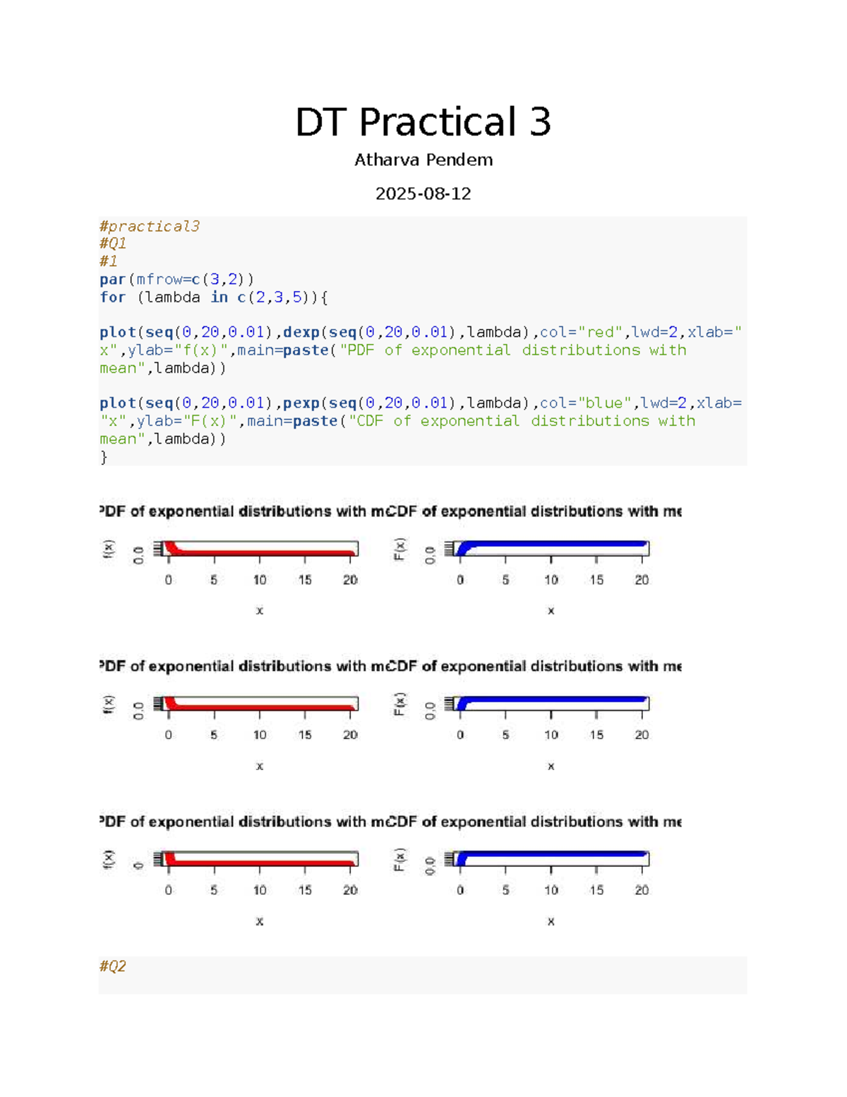 A064 DT Practical 3 - Exponential Distributions Analysis - Studocu