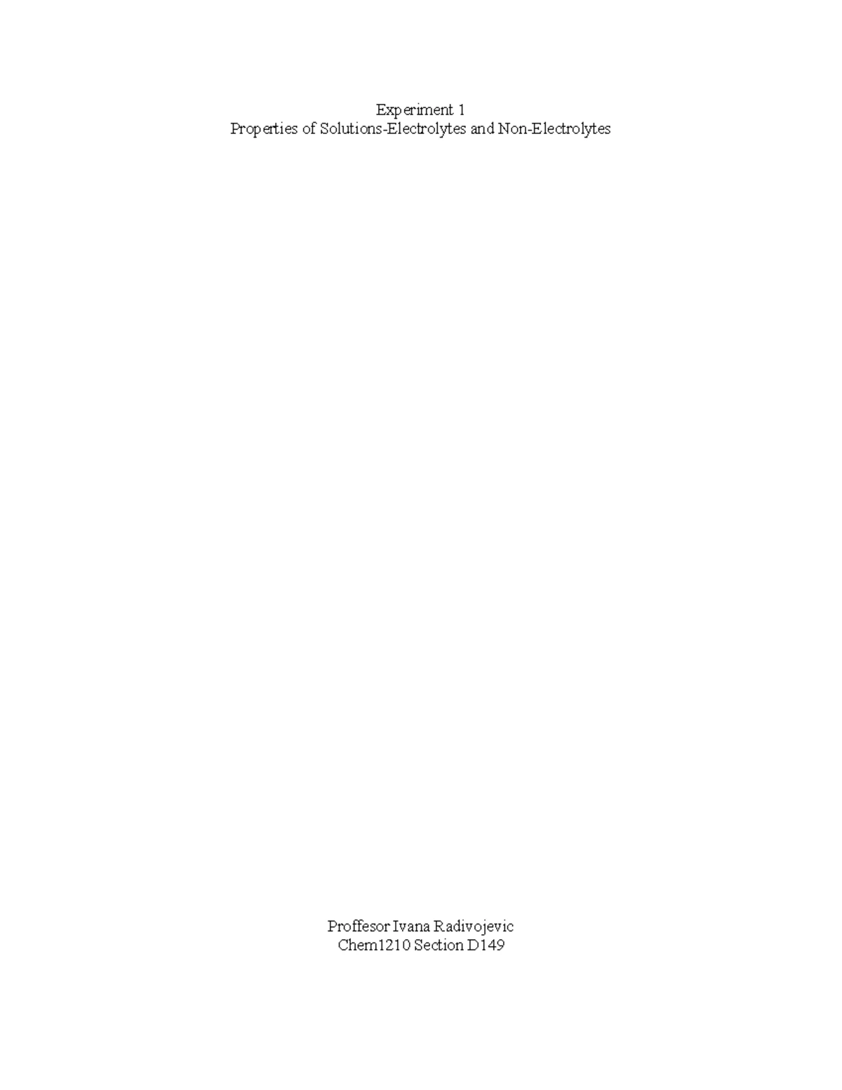 Experiment 3 Beer's Law - Experiment # Determining the Concentration of ...