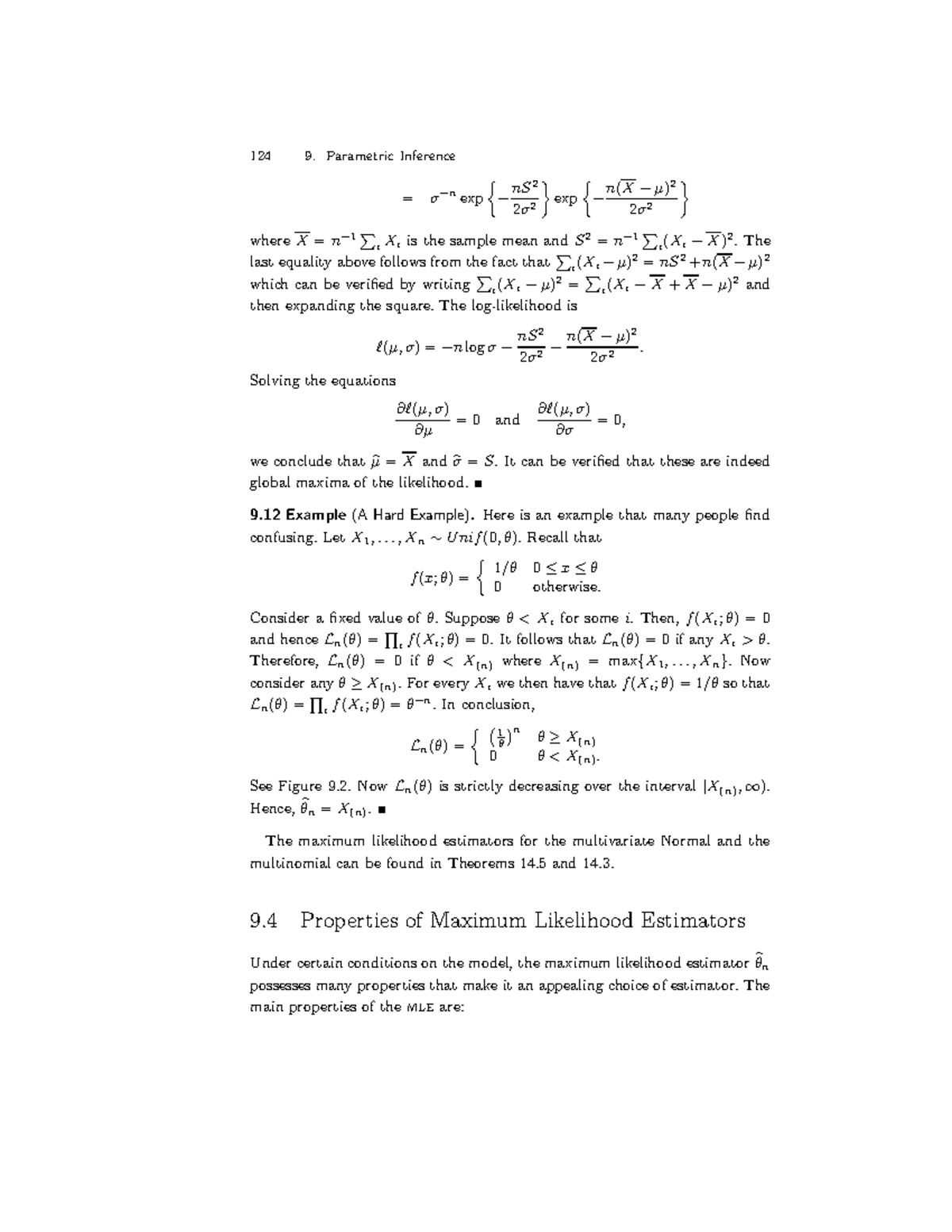 Parametric Inference and Maximum Likelihood Estimators - 124 - Studocu