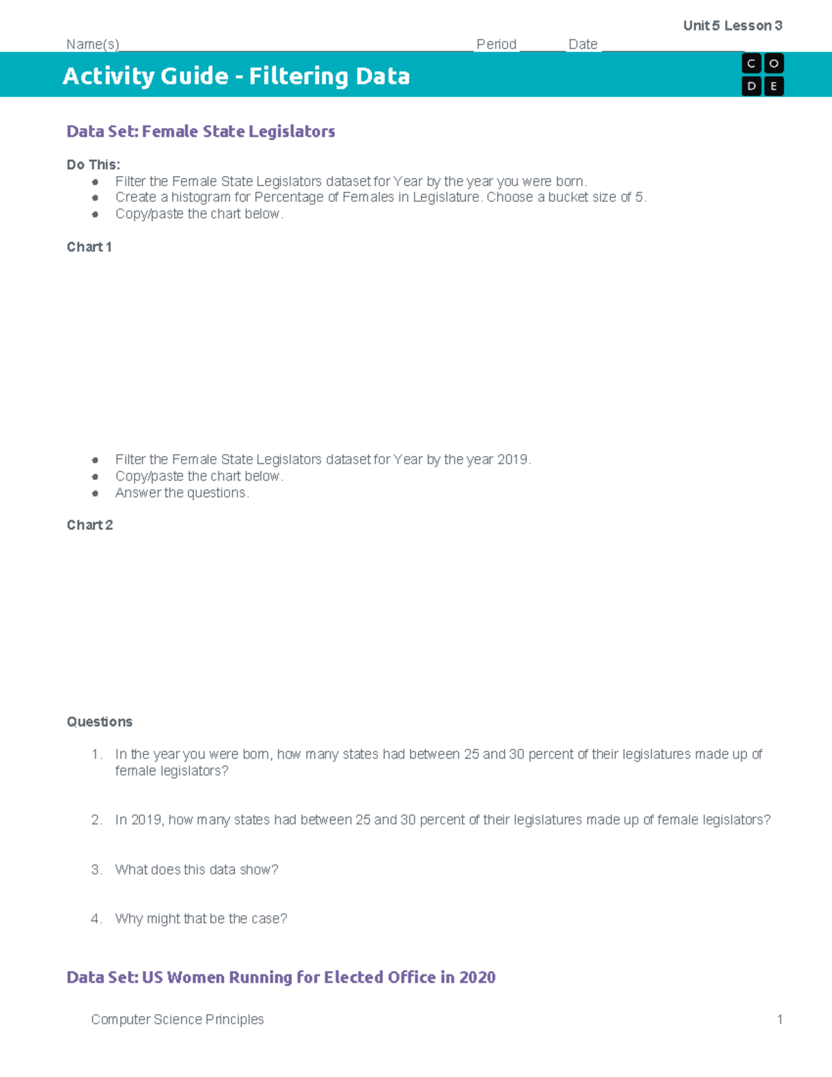 Activity+Guide+-+Filtering+Data+-+Unit+5+Lesson+3 - Unit 5 Lesson 3 ...
