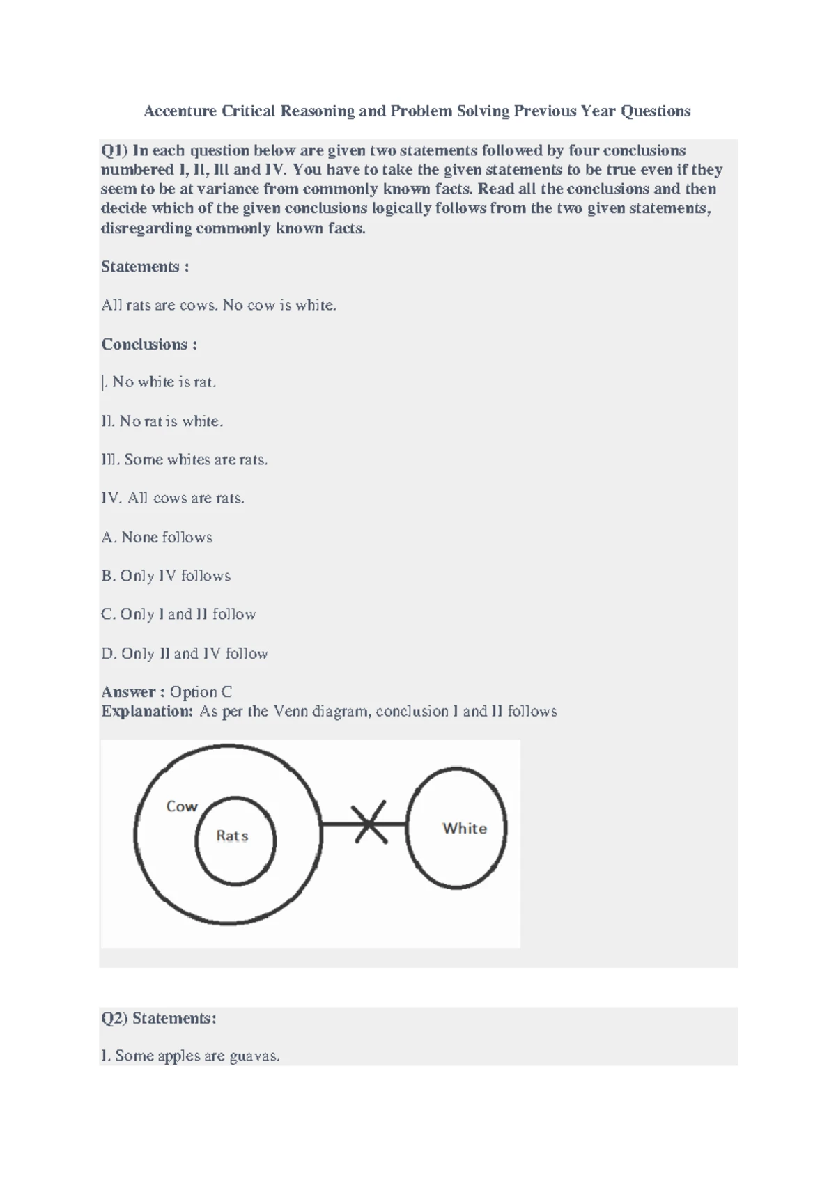 Accenture Abstract Reasoning PYQs & Solutions for Interview Prep - Studocu