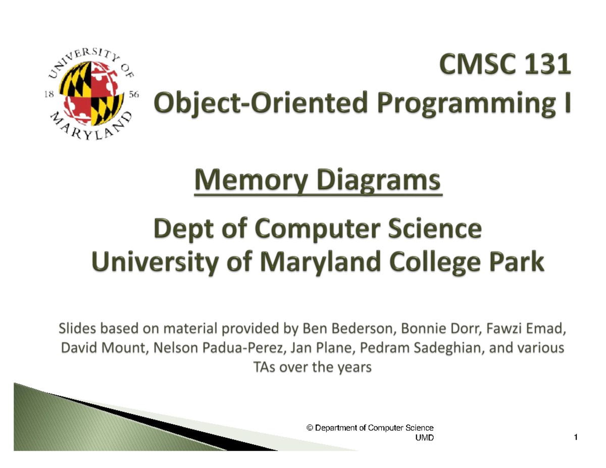 Java Memory Management UMD: Insights on Call Stack & Heap Usage - Studocu