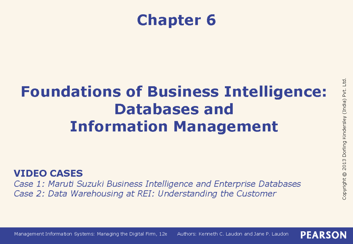 Chapter 6: Data Resource Management and Business Intelligence Overview ...