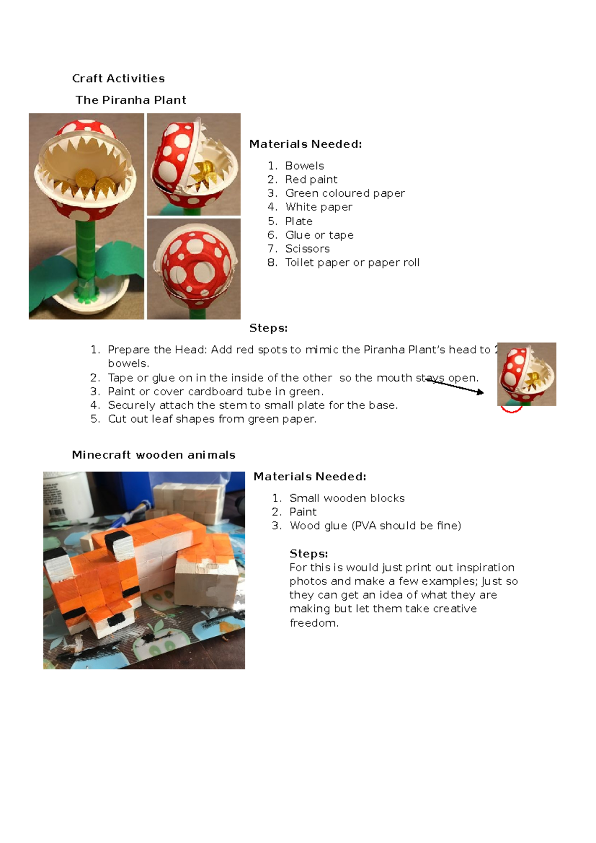 OSCH ghostly games - just some stuff - Craft Activities The Piranha ...