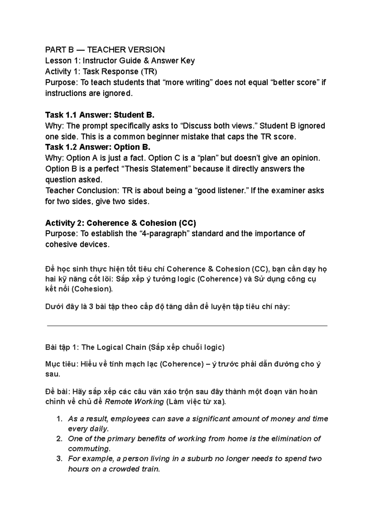 PART B — TEACHER VERSION: Lesson 1 Guide & Answer Key - Studocu