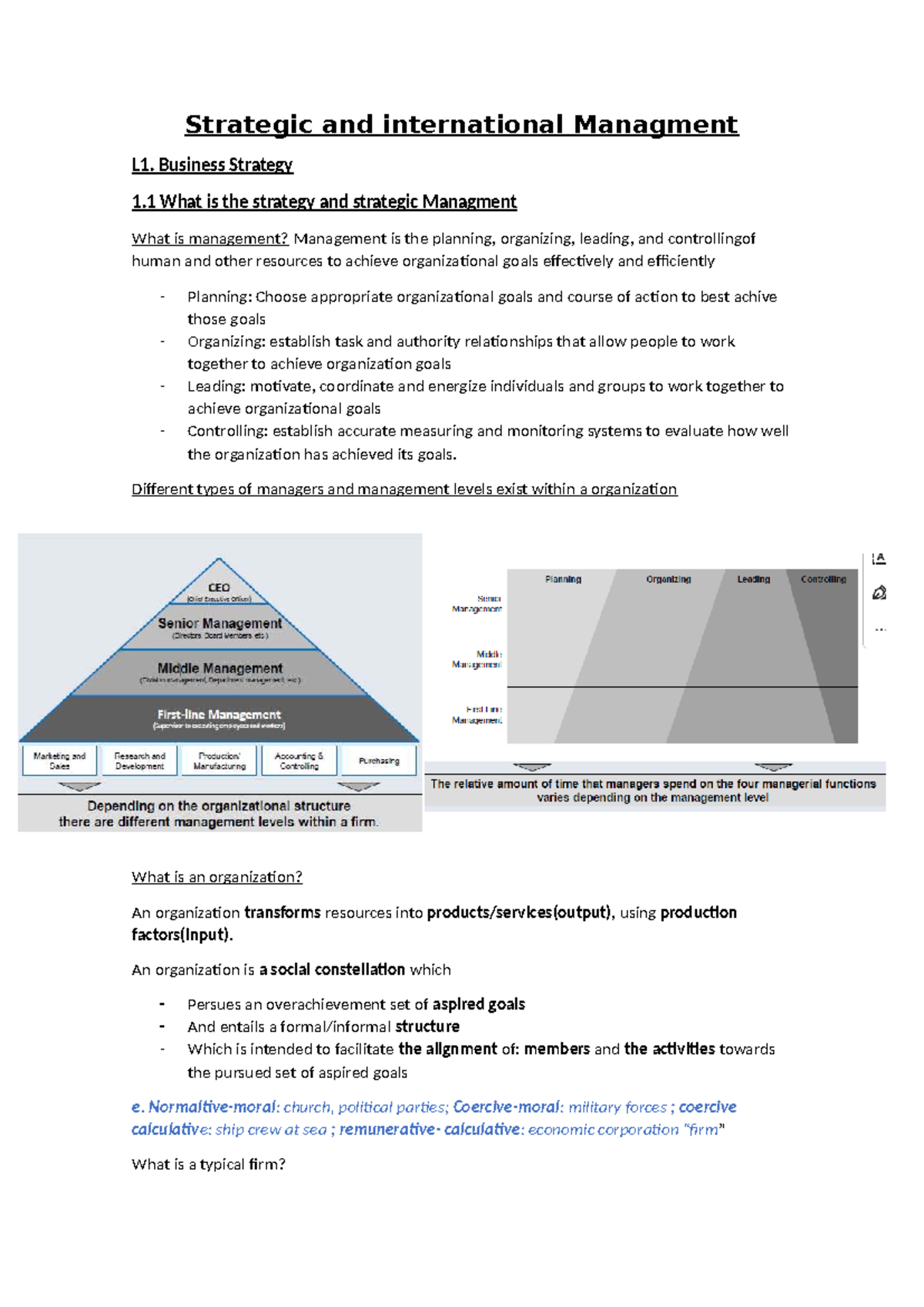 Strategic Management Insights: L1 Business Strategy Overview - Studocu
