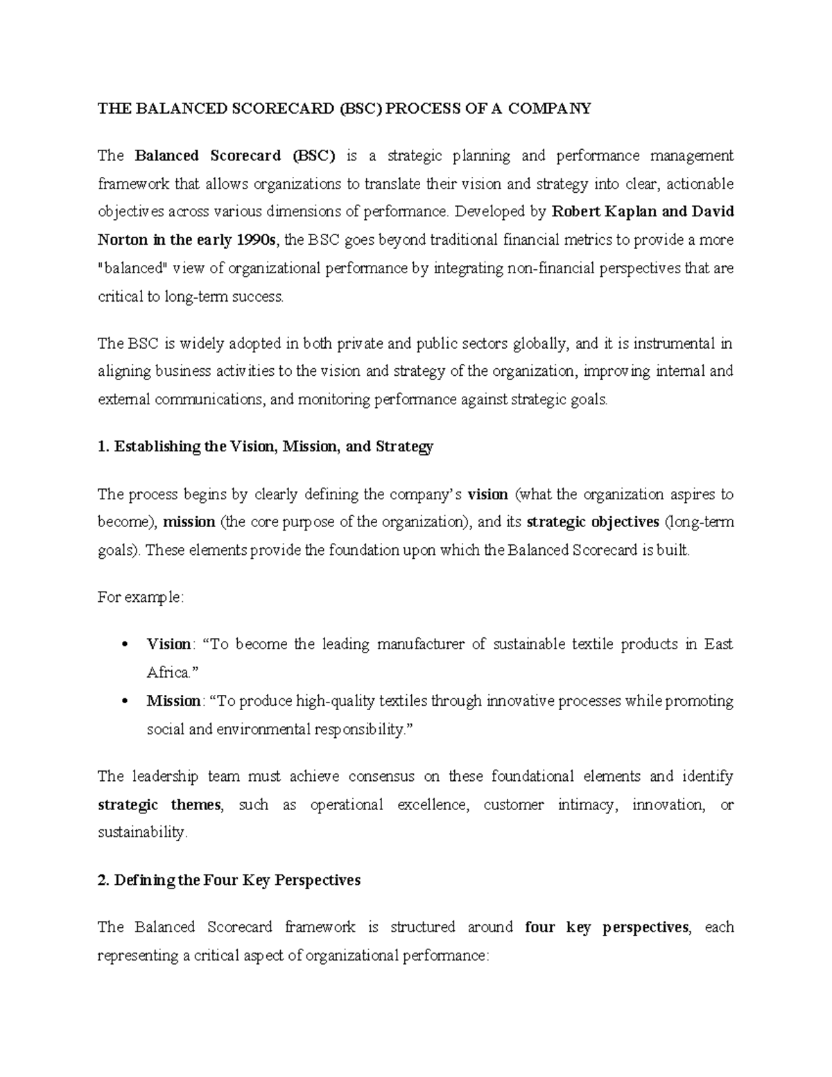 Balanced Scorecard (BSC) Process: A Comprehensive Guide to Strategy ...