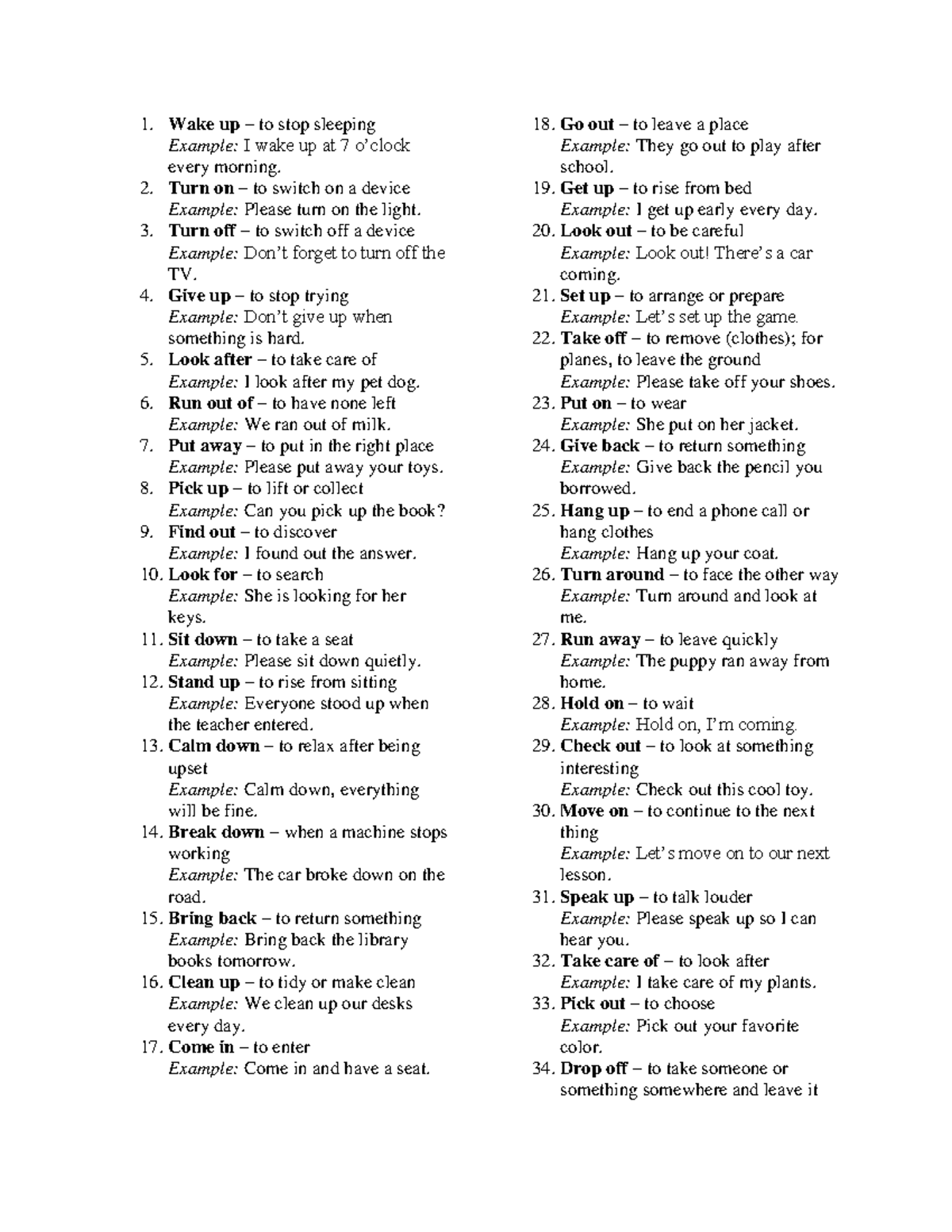 Phrasal Verbs Study Guide: Essential Definitions and Examples - Studocu