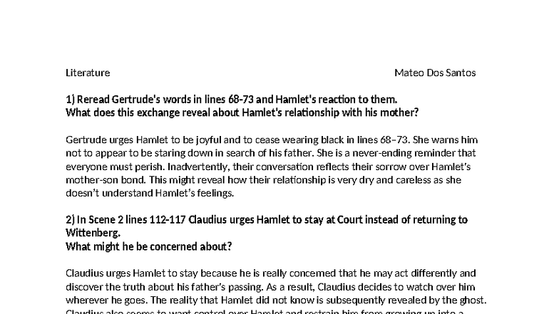 Hamlet Act 1 Analysis - Insights on Relationships and Power Dynamics ...