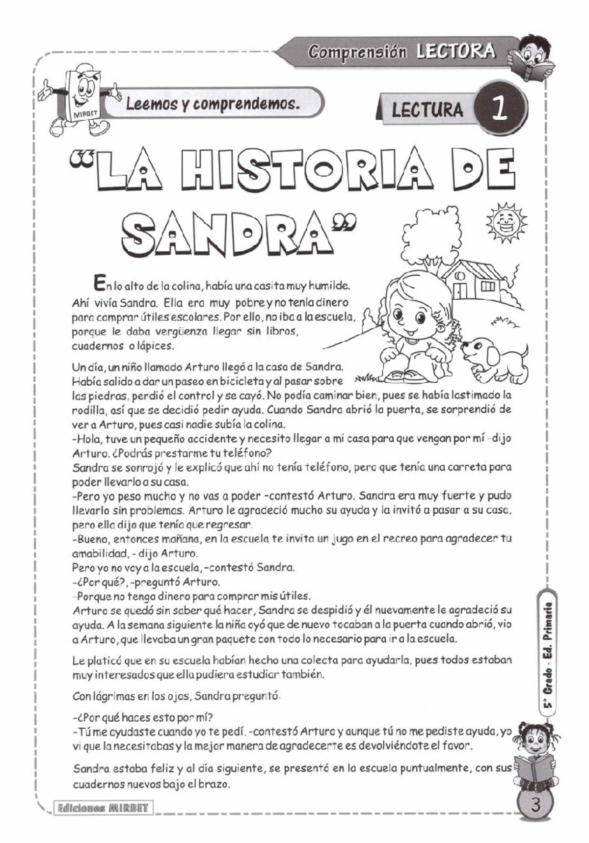 Hojas De Trabajo De Comprensin Lectora De Quinto Grado Lecturas Para