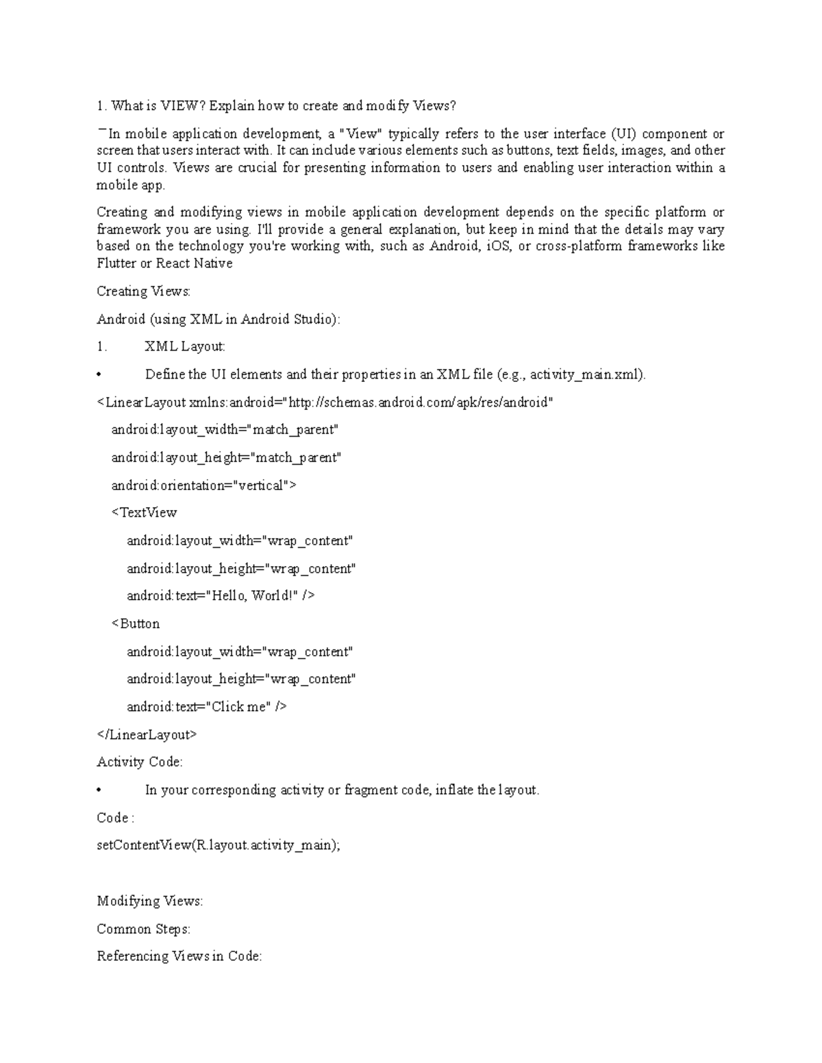 Mobile Application Development (MAD) - Assignment 2: User Interface ...