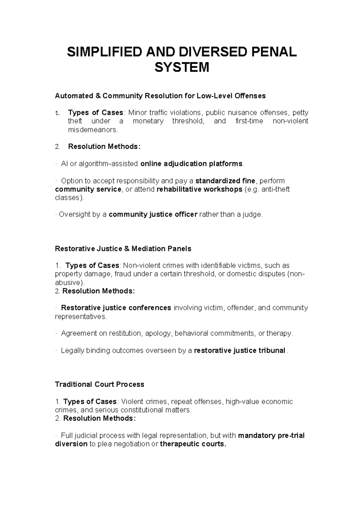 Automated Community Resolution in Penal System: A Study - Studocu