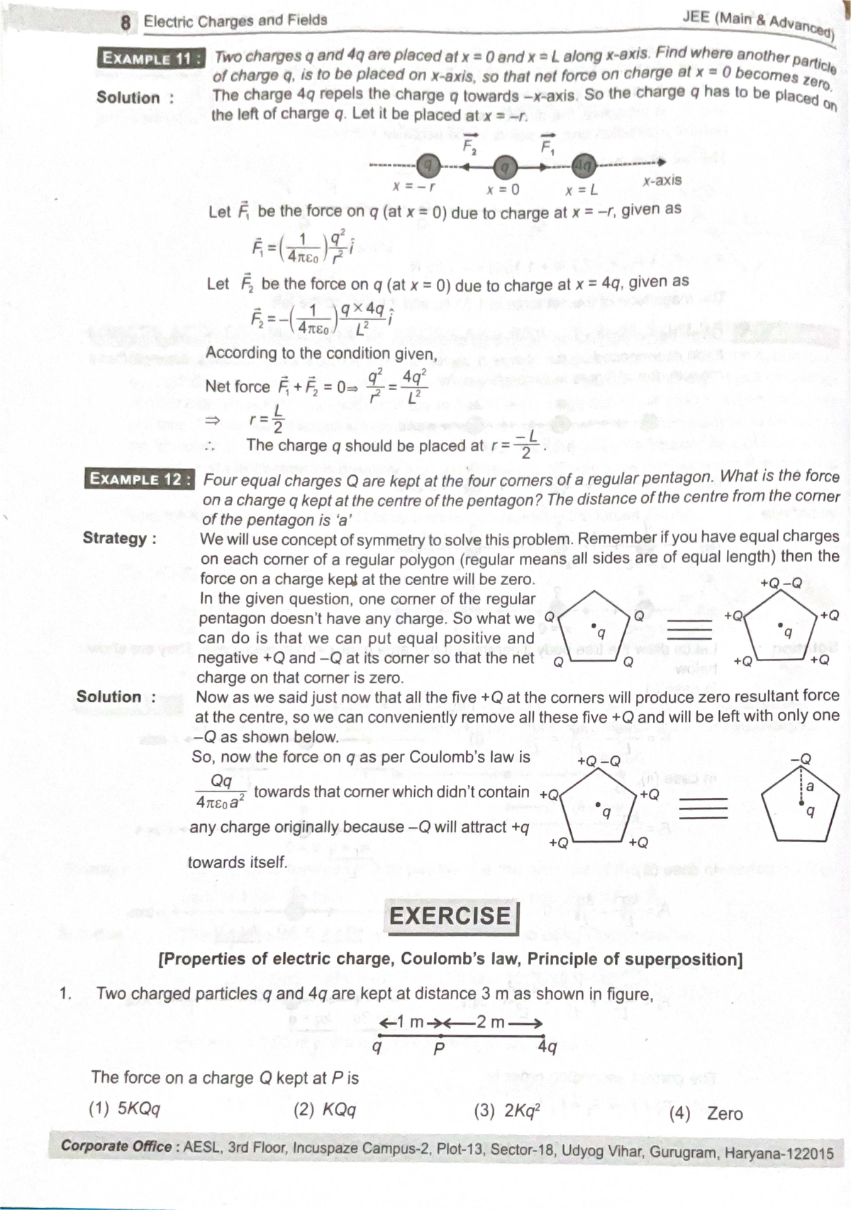 Electric Charges and Fields JEE (Main) - Detailed Study Notes - Studocu