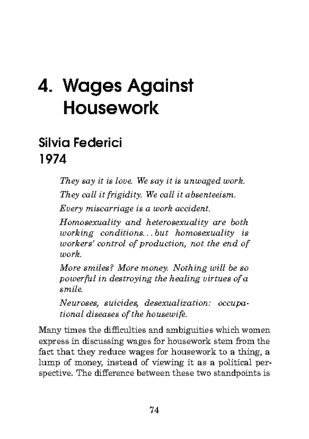 Wages for Housework: A Revolutionary Perspective on Female Labor - Studocu