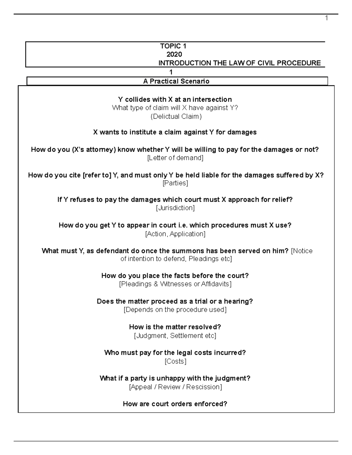 Final Exam Notes on Civil Procedure Law (CIVIL101) - Studocu