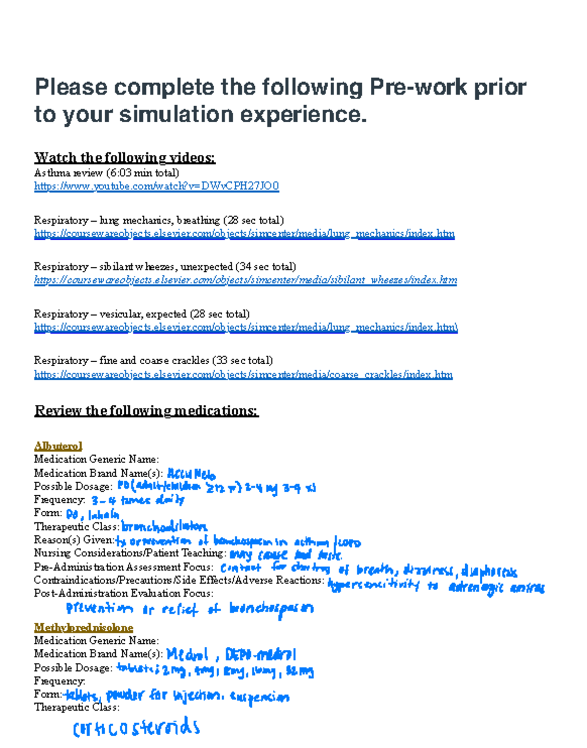 NSG222 Ped+Sim+Prep-1 - Please complete the following Pre-work prior to ...