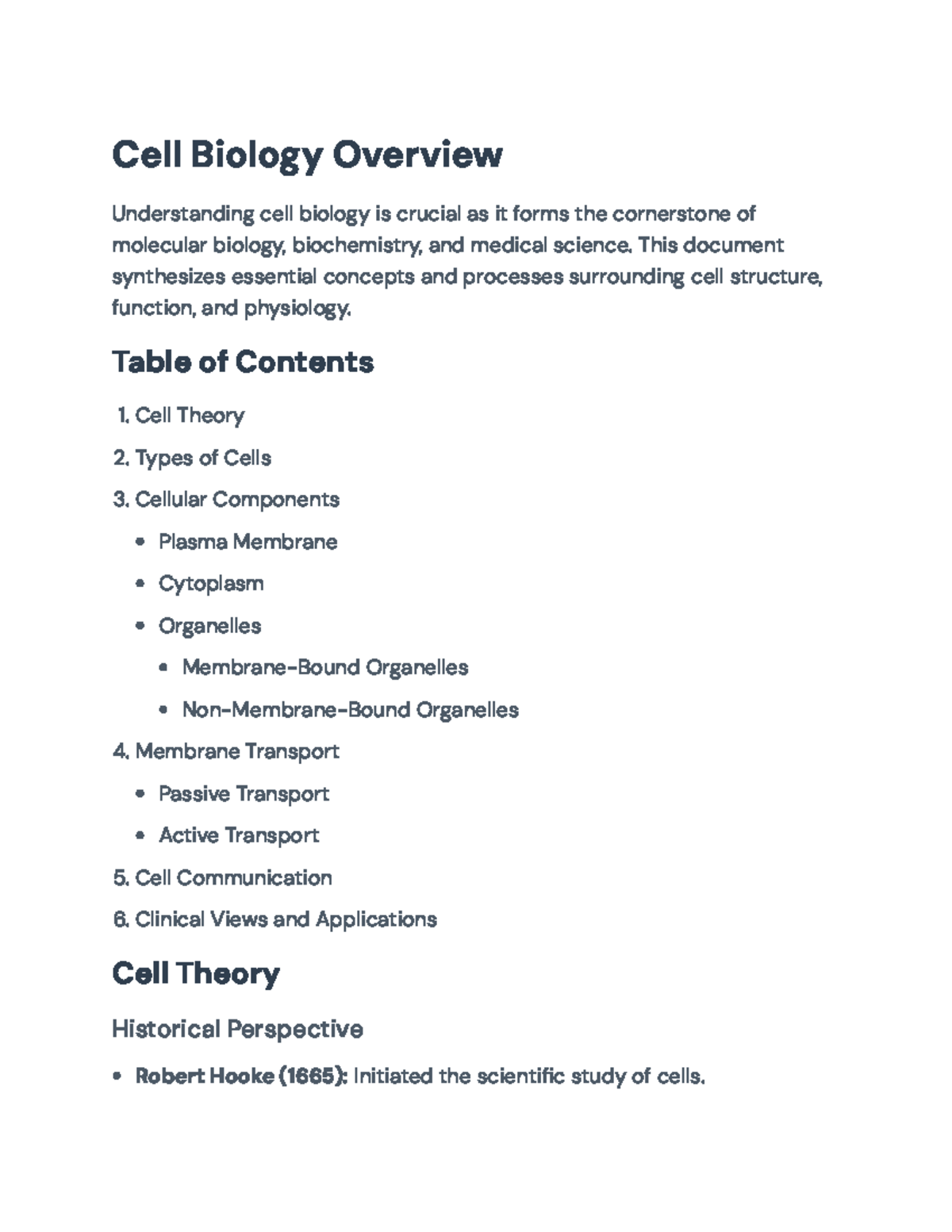 Cell Biology Overview: Concepts, Structure, and Functions - Cell ...