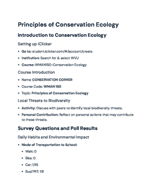 Principals of Conservation and Ecology - Where is Biodiversity? Most ...