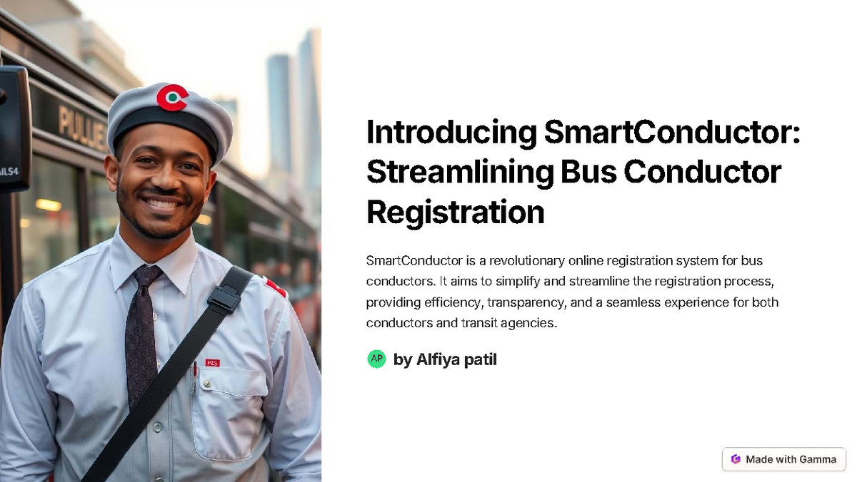 SmartConductor: Revolutionizing Bus Conductor Registration Process ...