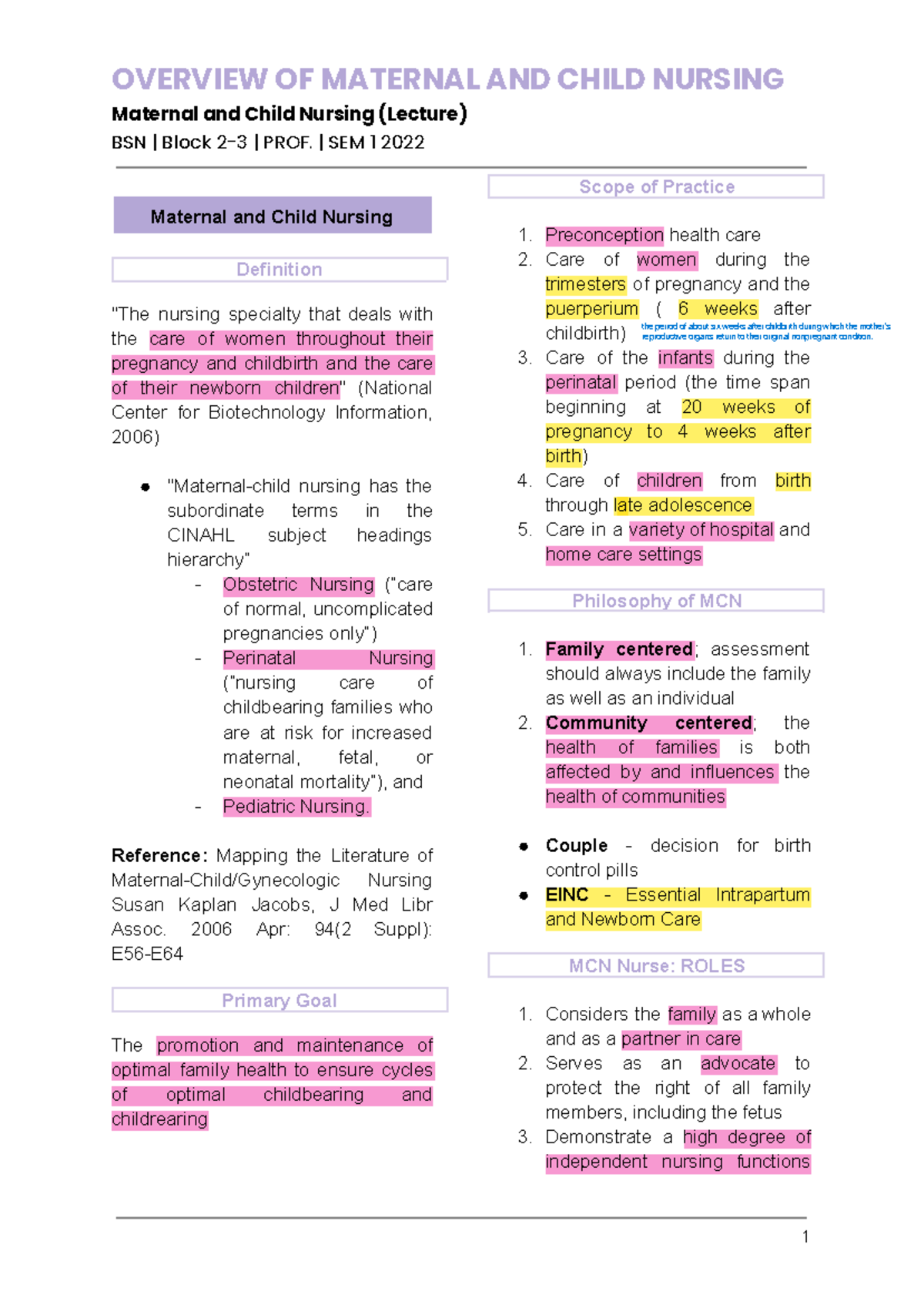 A. Overview OF Maternal AND Child Nursing - Family Planning - Maternal ...