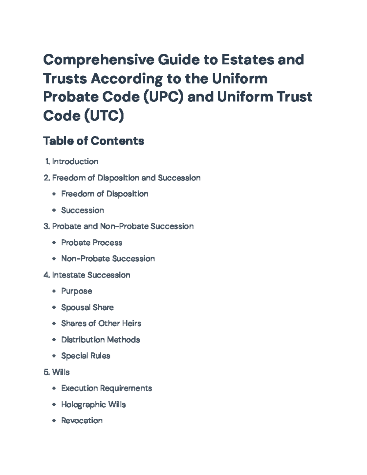 Comprehensive Guide to Estates & Trusts under UPC & UTC Regulations ...