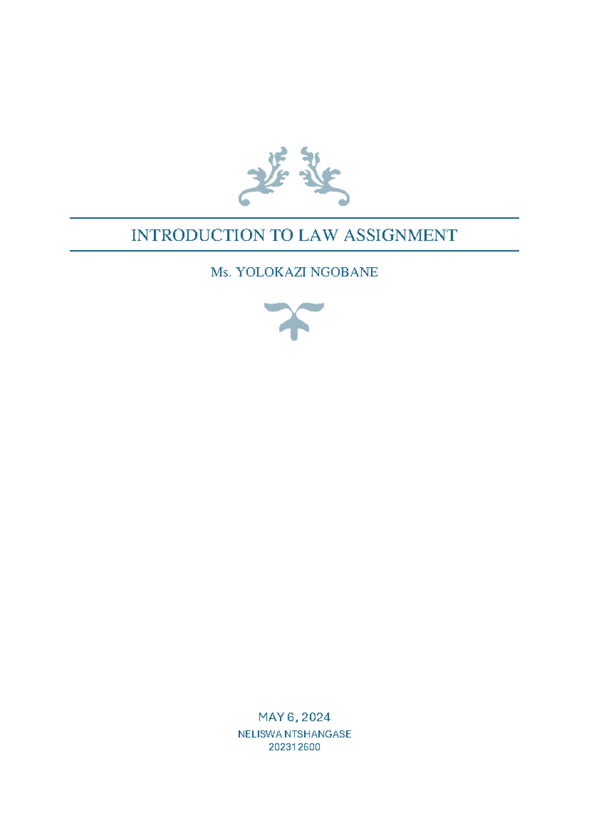 Introduction to Law Assignment: Constitutional Issues & Court Decisions ...