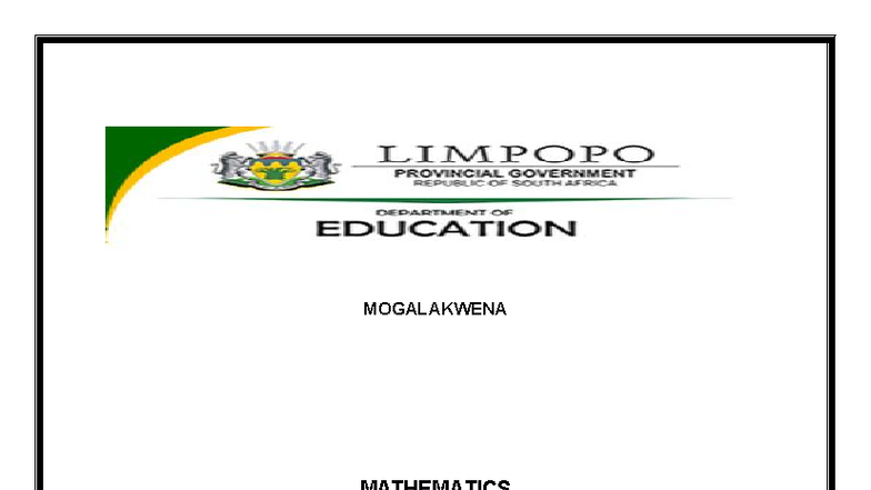 Grade 5 Mathematics Term 1 Common Test Memo - 10 March 2025 - Studocu